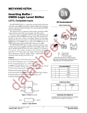 MC74VHC1GT04DFT1 datasheet  